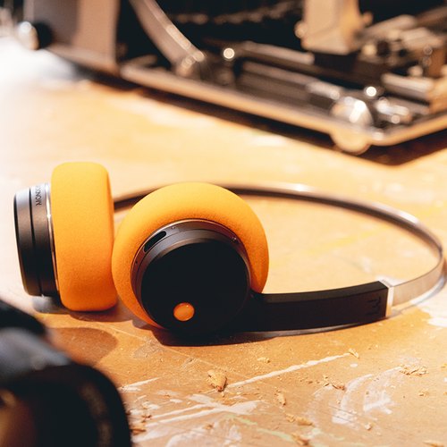 Auriculares vintage inalámbricos MONDO FREESTYLE - Negro / Naranja