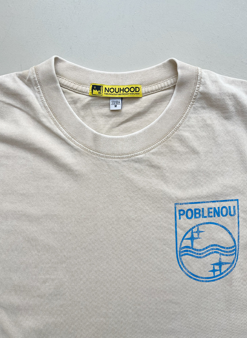 NouHood - Poblenou Beach T-shirt - Off white / Blue