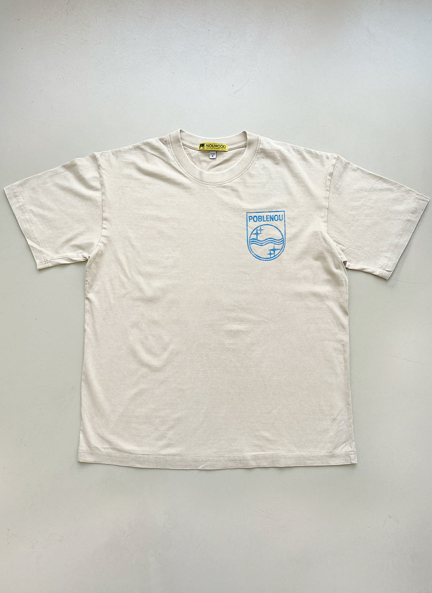 NouHood - Poblenou Beach T-shirt - Off white / Blue