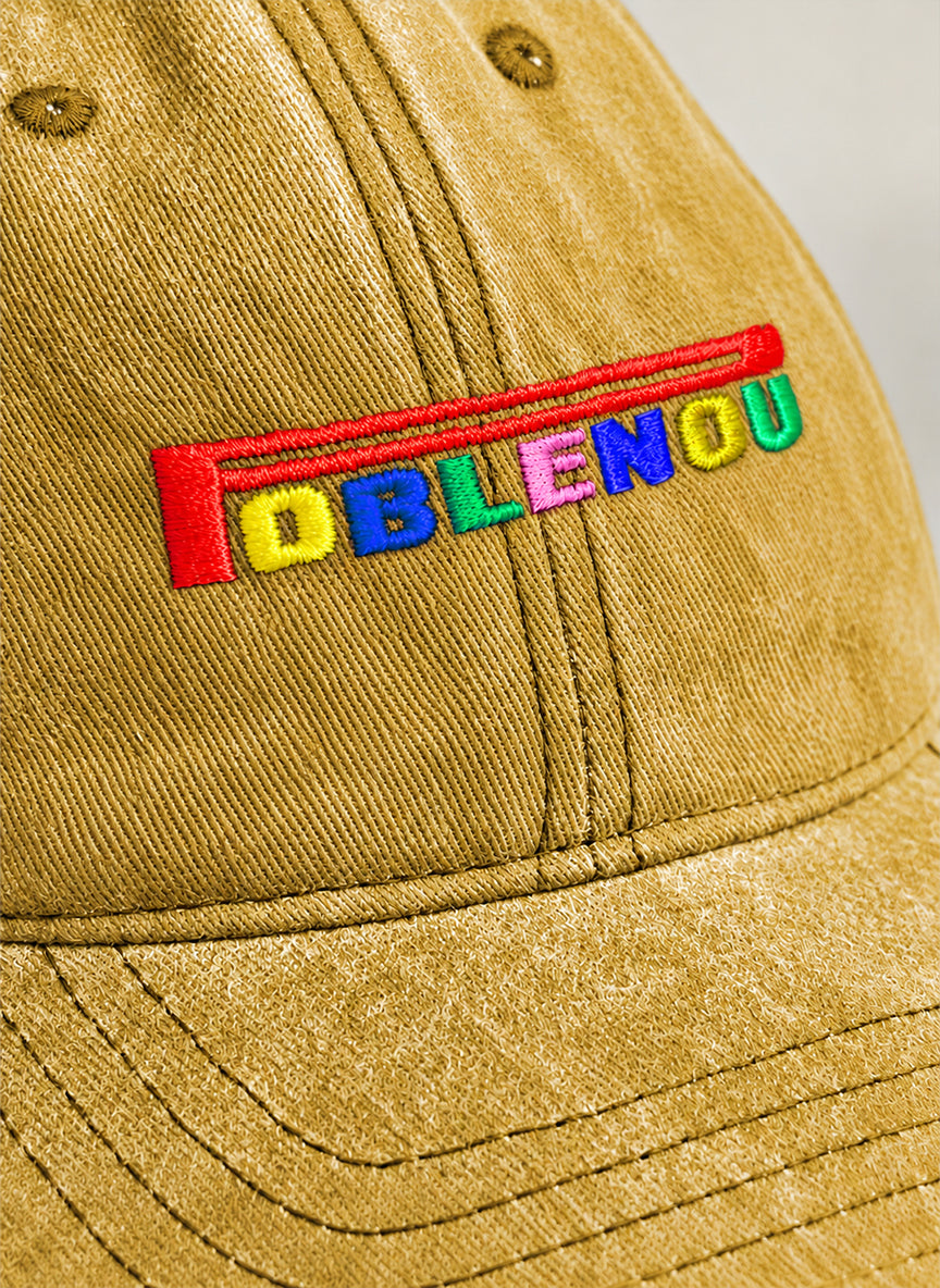 NouHood - We Make Neighborhood Poblenou Cap - Mustard / Multicolor