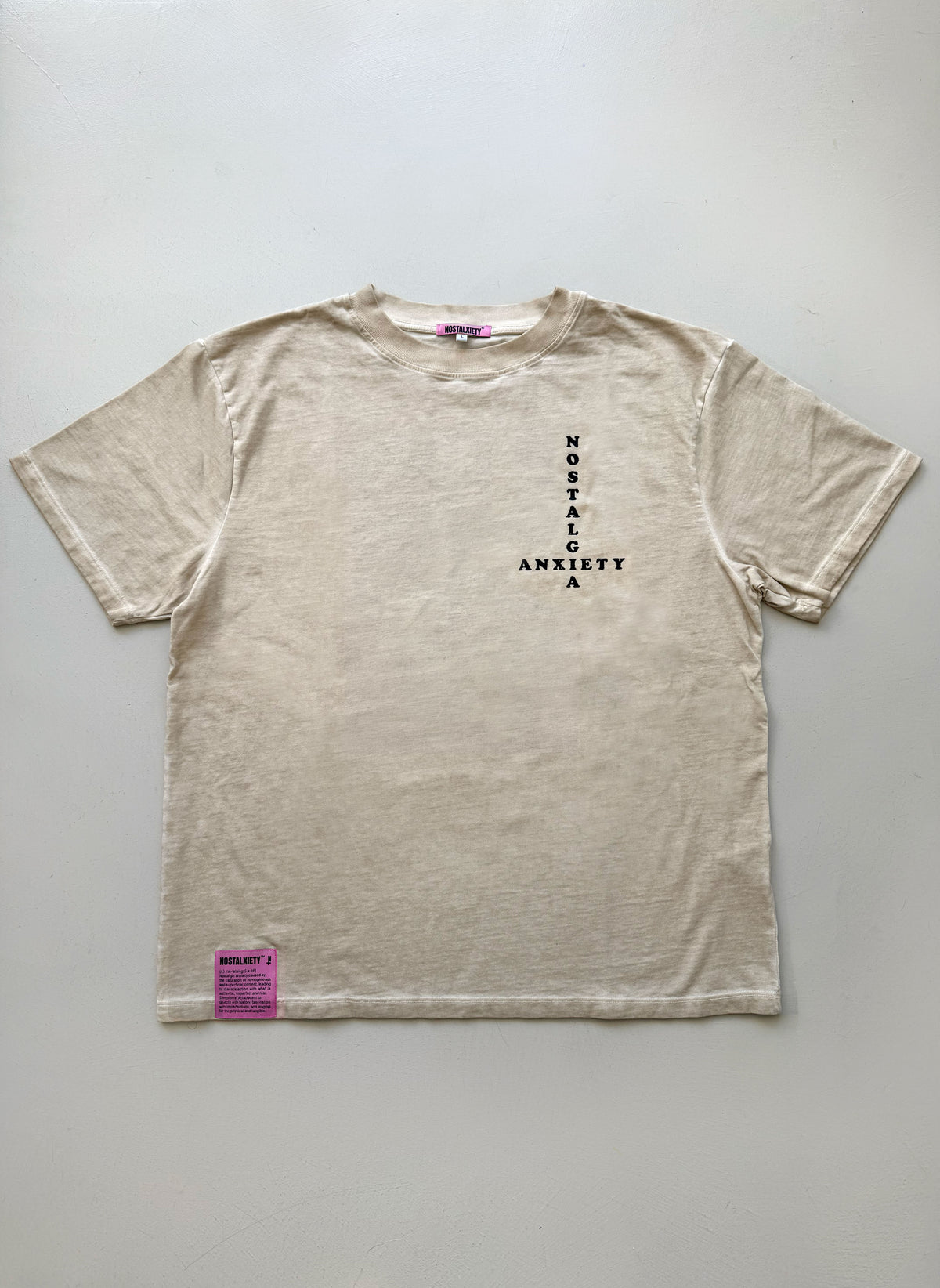 Camiseta - Nostalgia Saved Me - Beige Faded Wash